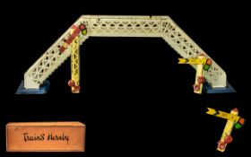 Hornby Trains - Large Tin Plate Railway Passenger Footbridge with Signals, with original Hornby Box.