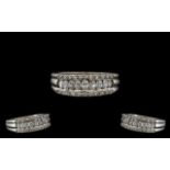 Ladies 18ct White Gold Diamond Set Dress Ring the nine marquise shaped diamonds set with two