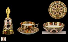 Royal Crown Derby Collection of Handpainted Old Imari Pattern 22ct Gold Banded Items (3) in total.