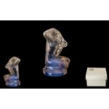 Lalique Nymph Nude Lady Opalescent Crystal Glass Figurine in lilac opalescent glass, 'Caroline' No.