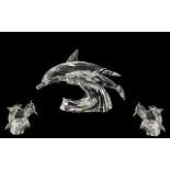 Swarovski S.C.S Members Only Crystal Figurine ' Lead Me ' Mother and Baby Dolphin. Designer