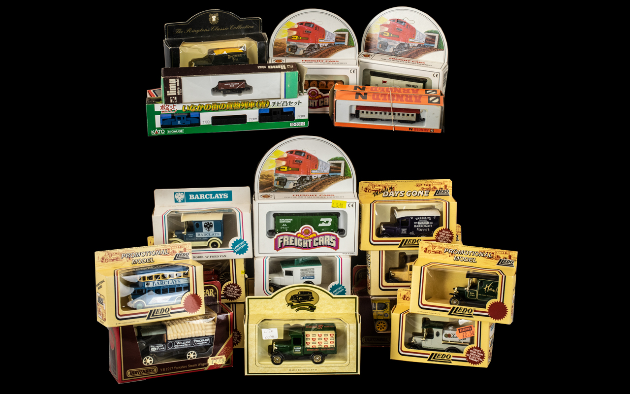 A Collection of Boxed Cars to include Matchbox Steam Wagon, Lledo Harrogate Toffee, Hanleys,