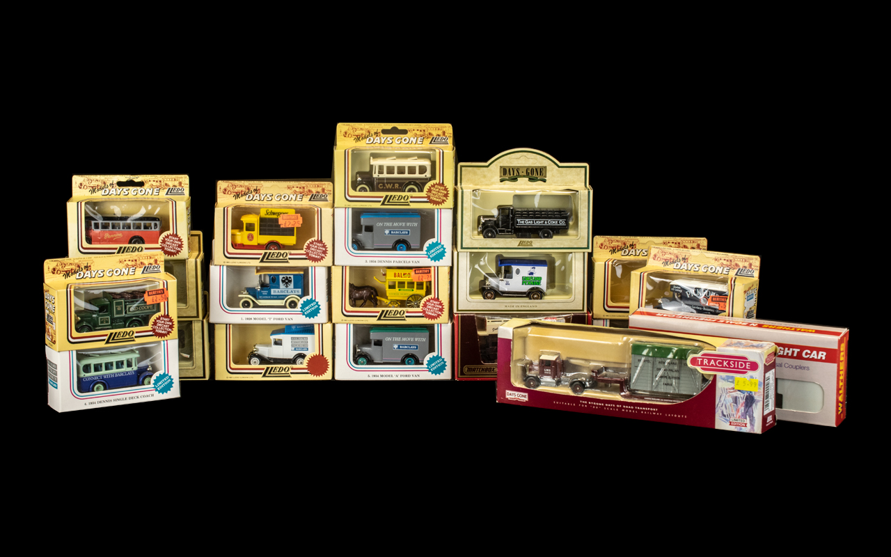 A Collection of Boxed Toy Cars to include Lledo Ind Coope, Barclays Model 1928 T Ford Van.