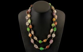 Ladies Statement Necklace Set with Coloured Stones.