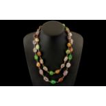 Ladies Statement Necklace Set with Coloured Stones.