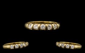 18ct Gold Attractive Contemporary Design Five Stone Diamond Set Ring,