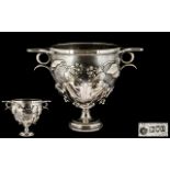 Barnard Brothers Superb Quality Large & Impressive Twin Handled Silver Kalyx Cup. The bowl with high