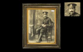 WWl Period 1914-18 Interest: Large Period Photo of a British Soldier (a 'Tommy'),