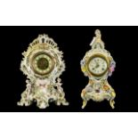 20thC Dresden Mantel Clock of Traditional Rococo Shape,