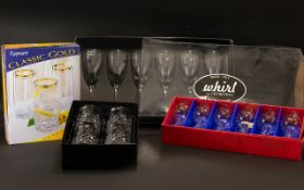 A Selection of Boxed Glassware including wine glasses,