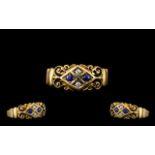 Edwardian Period Attractive Diamond and Sapphire Set Ring, the ornate setting of excellent design,