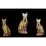 Royal Crown Derby Handpainted Paperweight 'Siamese Cat' with gold stopper, produced in 1996 to 2001,