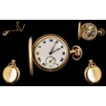 Gold Plated Keyless Full Hunter Pocket Watch, c1920,