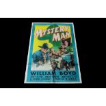 Western Film Poster - original America issued 1944. Bill Boyd 'Mystery Man' Hopalong Cassidy.