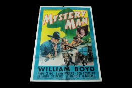 Western Film Poster - original America issued 1944. Bill Boyd 'Mystery Man' Hopalong Cassidy.