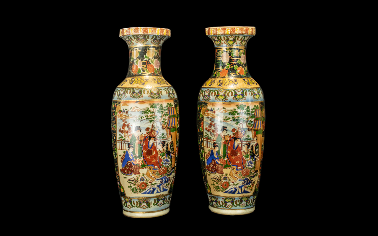 Pair of Oriental Style Modern Chinese Vases,