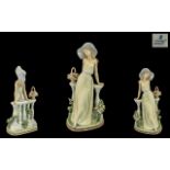 Lladro Hand Painted Tall Porcelain Figure ' Time For Reflection', model no.