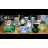 A Good Collection of Assorted Pottery and Glass Ware to include vases,