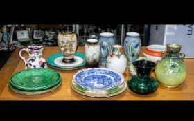 A Good Collection of Assorted Pottery and Glass Ware to include vases,