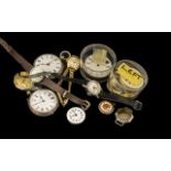 Bag of Miscellaneous Spare Parts for Ladies Fob Watches, cases and works,