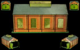 Hornby Series 00 Gauge Double Engine Two Rail Shed of large proportions, c1930s,