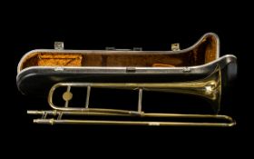 Amati Kraslice ASL 312 Trombone in hard shell black carrying case. Amati is a Czech company that has