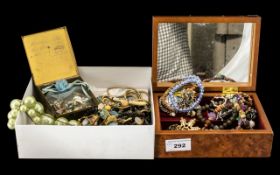 Jewellery Box of Vintage & Retro Costume Jewellery.