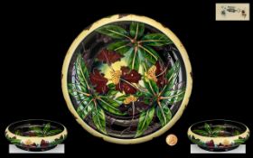 Moorcroft Superb Signed & Dated Exhibition Quality & Impressive Tubelined Inverted Footed Bowl of