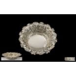 Edwardian Period Excellent Quality Circular Ornate Sterling Silver Dish, hallmarked Sheffield 1901,