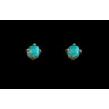 Vintage Turquoise Sterling Silver Stud Earrings for pierced ears,