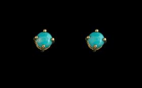 Vintage Turquoise Sterling Silver Stud Earrings for pierced ears,