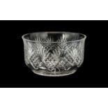 Large Heavy Glass Bowl - Punch/Fruit, 11" wide x 6" tall,