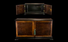 A Superb Quality 19th Century Walnut & Satinwood Converted Musical Box to a Double Door Front