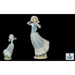 Lladro Tall & Impressive Handpainted Porcelain Figure 'Spring Breeze' Model No. 4936.