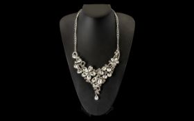 Ladies Imposing Crystal Set Statement Necklace,