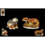 Royal Crown Derby Limited & Numbered Edition Handpainted Paperweights 1. 'Riverbank Beaver'.