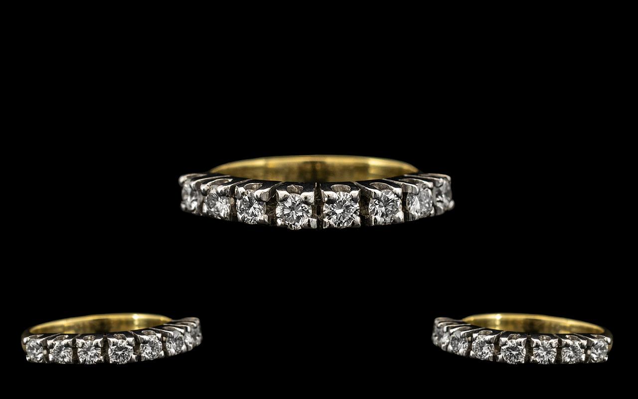 Ladies 18ct Gold and Platinum 8 Stone Diamond Set Half Eternity Ring - of excellent quality. All - Image 2 of 2