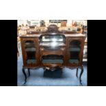 A Victorian Mahogany Shaped Display central mirror back above drawer,