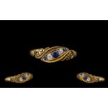Edwardian Period Attractive 18ct gold Sapphire & Diamond Set Ring, marked 18ct.