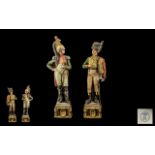 Capo-di-Monte Fine Quality Signed Pair of handpainted Porcelain 'Napoleonic Soldiers' (2),