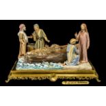 Capo di Monte Large Figural Group 'La Pesca Miracolosa', depicting Jesus with three disciples