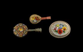 Antique Italian Mini Mosaic Brooches plu