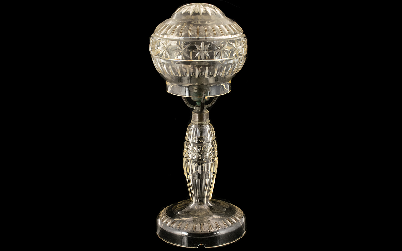 Edwardian Cut Glass Mushroom Lamp Of Typ