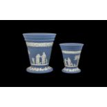 Blue Jasper Large & Small Grid Vases. M