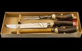 Heron Brand 3-Piece Carving Set. Boxed,