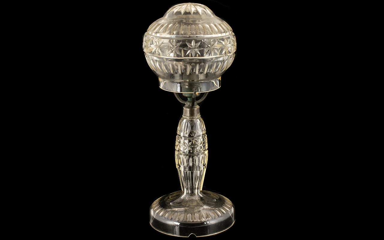 Edwardian Cut Glass Mushroom Lamp Of Typ - Image 2 of 2