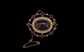 Edwardian Good Quality Amethyst and Seed