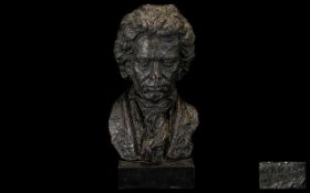 Plaster Bust of a Person of Note, on a s