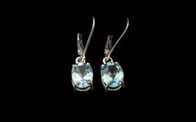 Sky Blue Topaz Pair of Drop Earrings, so