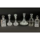 Collection of Cut Glass Decanters, compr
